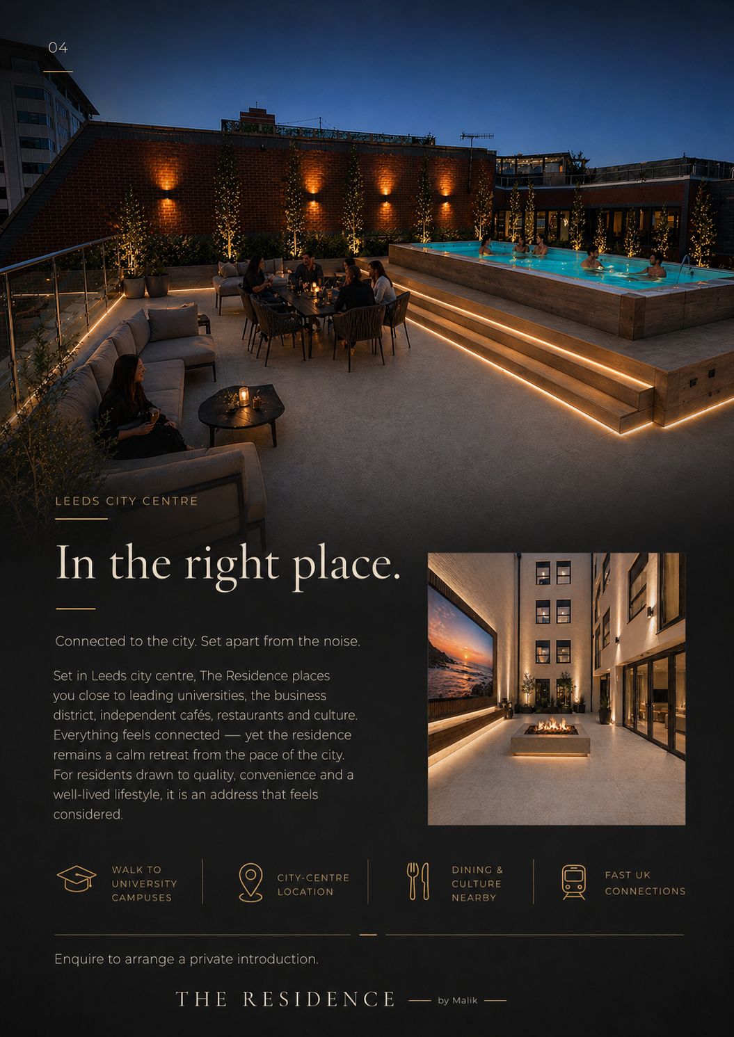 Cinema courtyard at The Residence